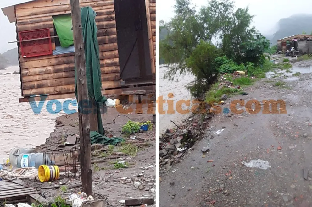 |FOTOS Y VIDEOS| Una casa a punto de caerse y la crecida del río que causa terror a varios salteños