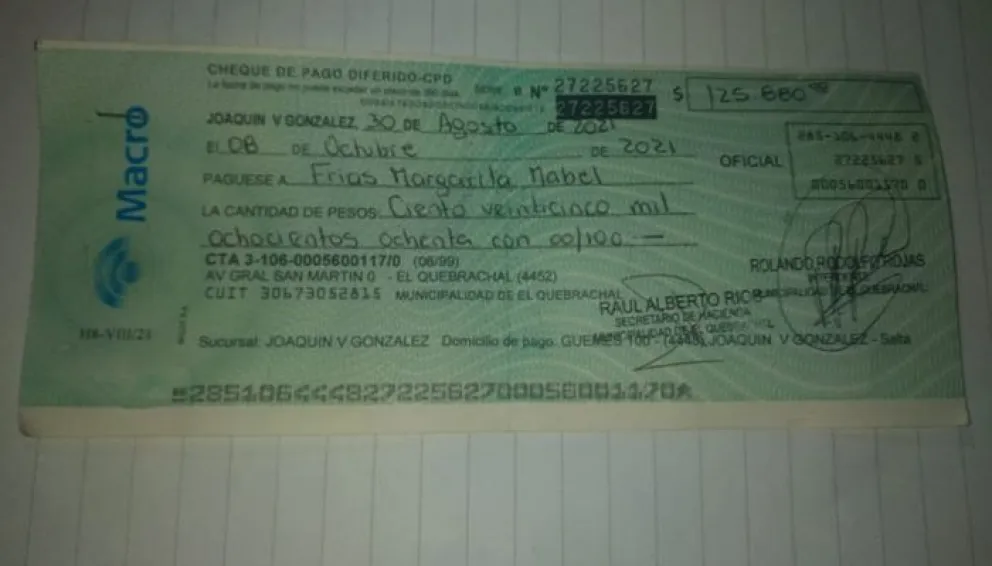 Cheques sin pagar