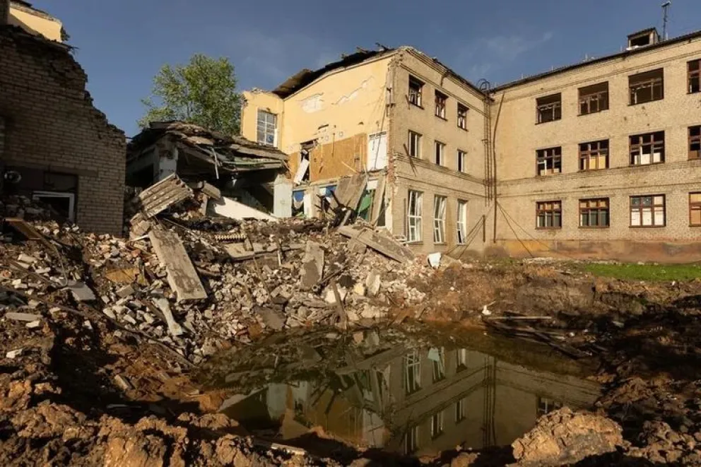 Edificio destruido en Kharkiv